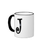 Black Gloss Monogram - J Coffee Mug