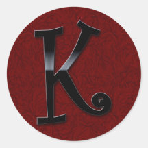 Black Gloss Monogram - K Sticker