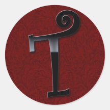 Black Gloss Monogram - T Stickers