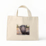 Black goat big yellow eyes nose first view canvas bags