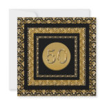 Black gold 50th birthday "any event" invitations