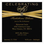 Black & Gold 60th Birthday Party Invitations invitations