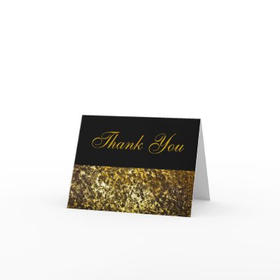 Black Gold Band Elegant Thank You Card by decembermorning