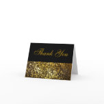 Black Gold Band Elegant Thank You Card