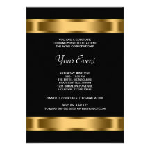 Black Gold Black Corporate Party Event Template Personalized Invitations