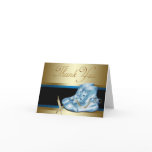 Black Gold Blue Baby Booties Thank You Cards