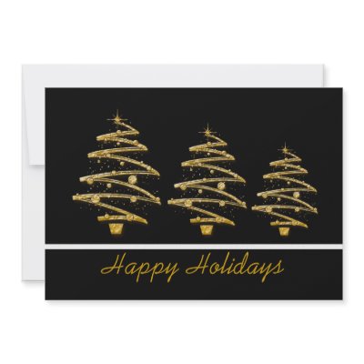 Black gold Christmas holiday party Announcements by mensgifts