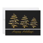 Black gold Christmas holiday party invitations