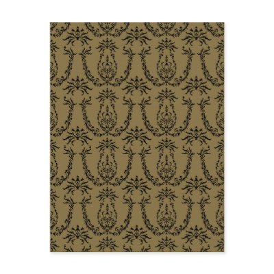 Black & Gold Classic Baroque Pattern Postcard by markmurphycreative