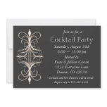 Black Gold Cocktail Party Personalized Invitations