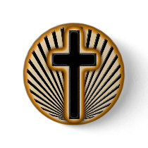 BLACK & GOLD CROSS BUTTON