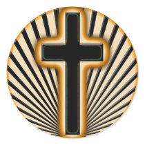 BLACK & GOLD CROSS STICKER