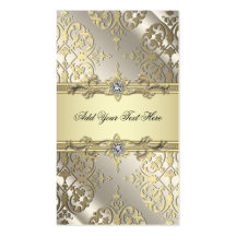 Black Gold Damask Business Cards