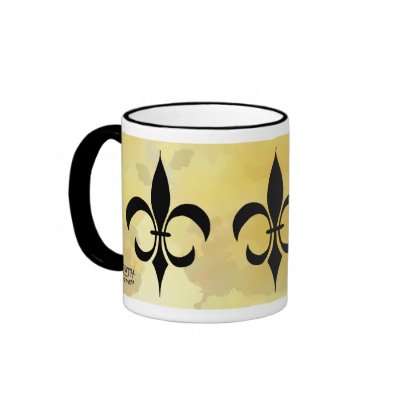 Black Gold Fleur-de-lis Mug by routhcollection