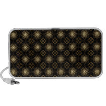 Black & Gold-Geometric Star Shapes Pattern Portable Speakers