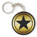 BLACK & GOLD GRUNGE STAR keychains