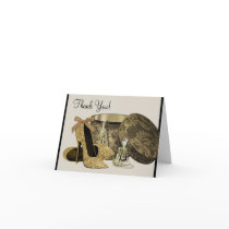 Black Gold High Heel Shoes Thank You Cards