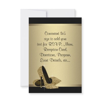 Black Gold High Heels RSVP Custom Invitation by Pure_Elegance