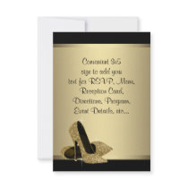 Black Gold High Heels RSVP Custom Invitation