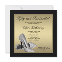 Black Gold High Heels Womans 50th Brithday