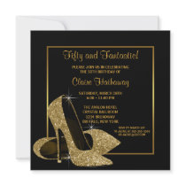 Black Gold High Heels Womans Brithday Party