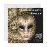 Black Gold Masquerade Party Custom Invites