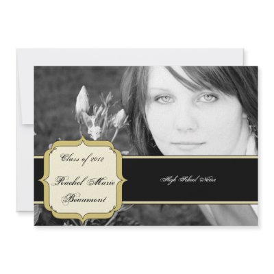 Black Gold Medallion Graduation Announcement by NoteableExpressions