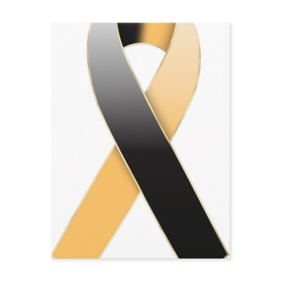 Black & Gold/Orange Ribbon Awareness Postcards by mrssocolov2