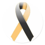 Black & Gold/Orange Ribbon Awareness Sticker