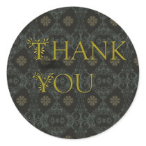 BLACK GOLD  Print  Thank You envelope seal Stickers