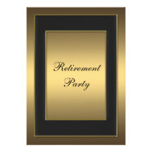 Black Gold Retirement Party Personalised Announcements