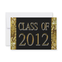 Black, Gold Sequins Class Of 2012 Grad Invitations