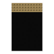 Black Gold Single Damask Stationery