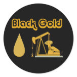 Black Gold Round Sticker