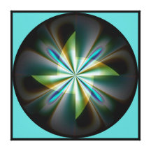 Black Gold Turquoise Pinwheel Wrapped Canvas Gallery Wrap Canvas