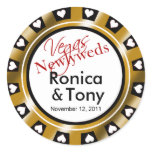 Black & Gold Vegas Newlyweds Casino Chip stickers