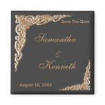 Black Gold Wedding Invitations magnets