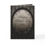 Black Gothic Lace & Damask Mother's Day Card