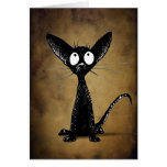 Black gothic oriental cat card