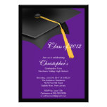 Black Grad Cap Graduation Party Invitation
