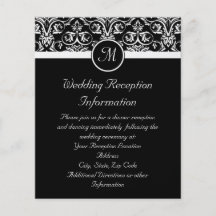 Black Grand Insignia Monogram reception insert or Custom Flyer