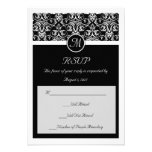 Black Grand Insignia Wedding Matching Small RSVP Invite