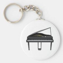 Black Grand Piano: 3D Model: Key Chain