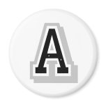Black gray Letter A Magnets