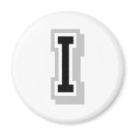 black gray letter I Fridge Magnet
