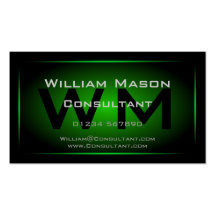 Black & Green Framed Monogram - Business Card