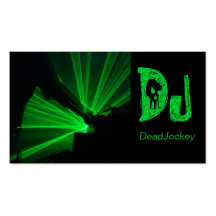 Black Green Skull DJ Business Card