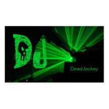 Black Green Strobe Lights DJ Business Card