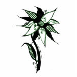 Black Green & White Swirly Flower by Naomi photo sculptures