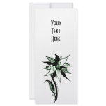 Black Green & White Swirly Flower by Naomi rack cards